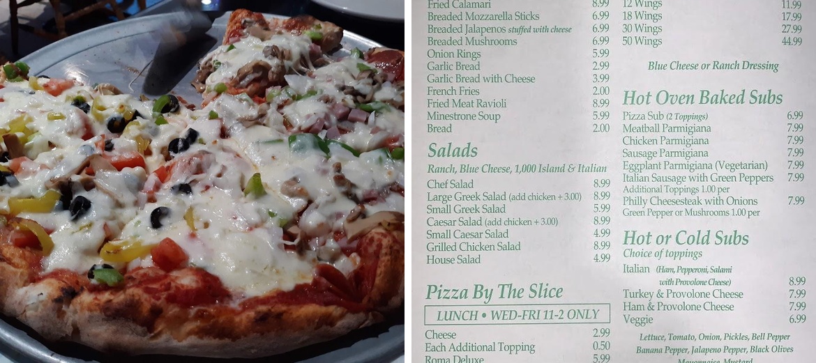 Roma Restaurant Pizza, Pasta, & More Menu
